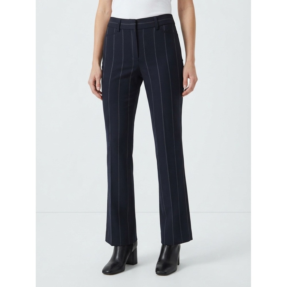 Express Columnist Barely Boot Dress Pants Pinstripe Navy Blue Size Four Regular